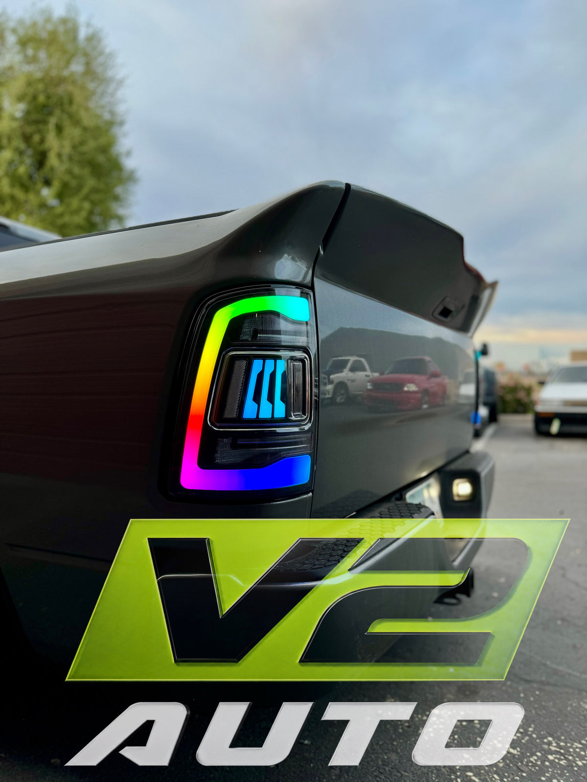 Dodge Ram 2009-2018 "Phantom 3 5th Gen Style RGB Color Changing” Tail Lamps