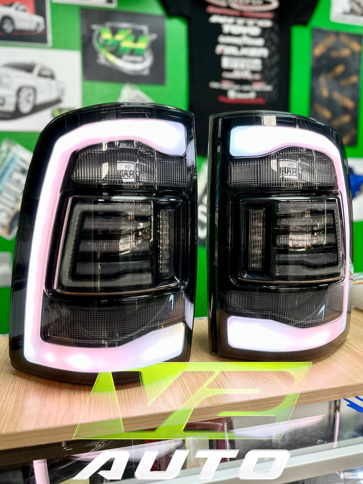 Dodge Ram 2009-2018 "Phantom 2 5th Gen Style RGB Color Changing” Tail Lamps