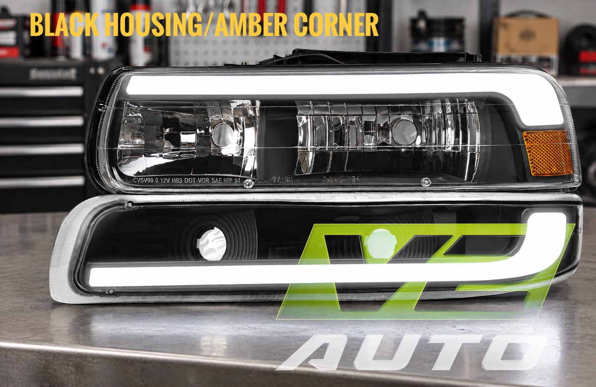 1999-2002 Chevy Silverado / 2000-2006 Tahoe “Big C Bar Gen 2 SWITCHBACK SEQUENTIAL” LED DRL Headlamps
