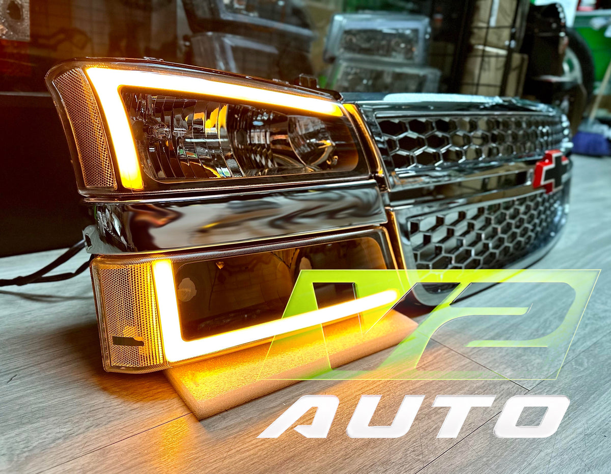 2003-2006 Chevy Silverado “Big C SWITCHBACK SEQUENTIAL” LED DRL Headlamps