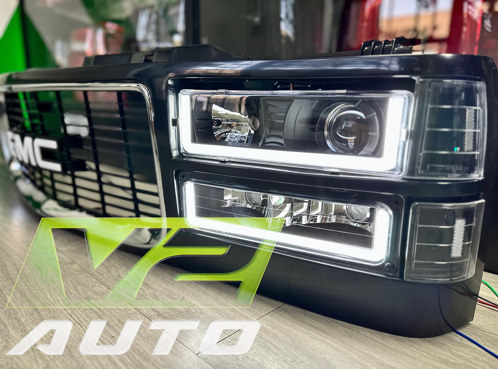 88-98 Chevy Silverado Tahoe Blazer, GMC Sierra Yukon LED “Projector U” Bar Headlights