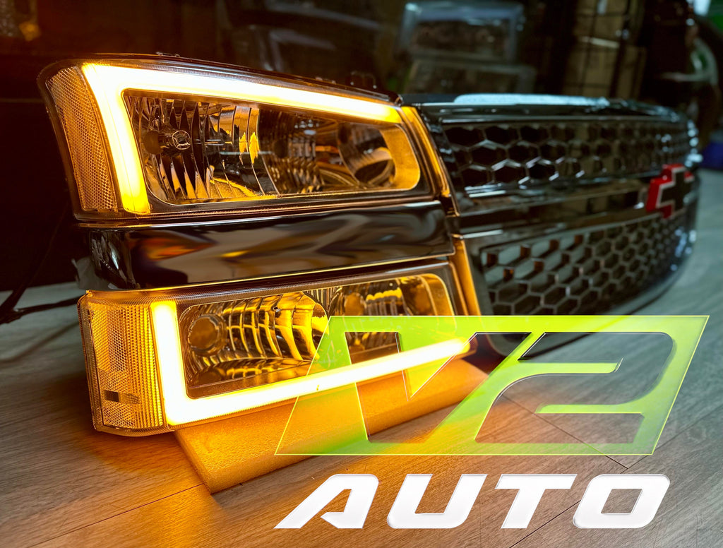 2003-2006 Chevy Silverado “Big C SWITCHBACK SEQUENTIAL” LED DRL Headlamps