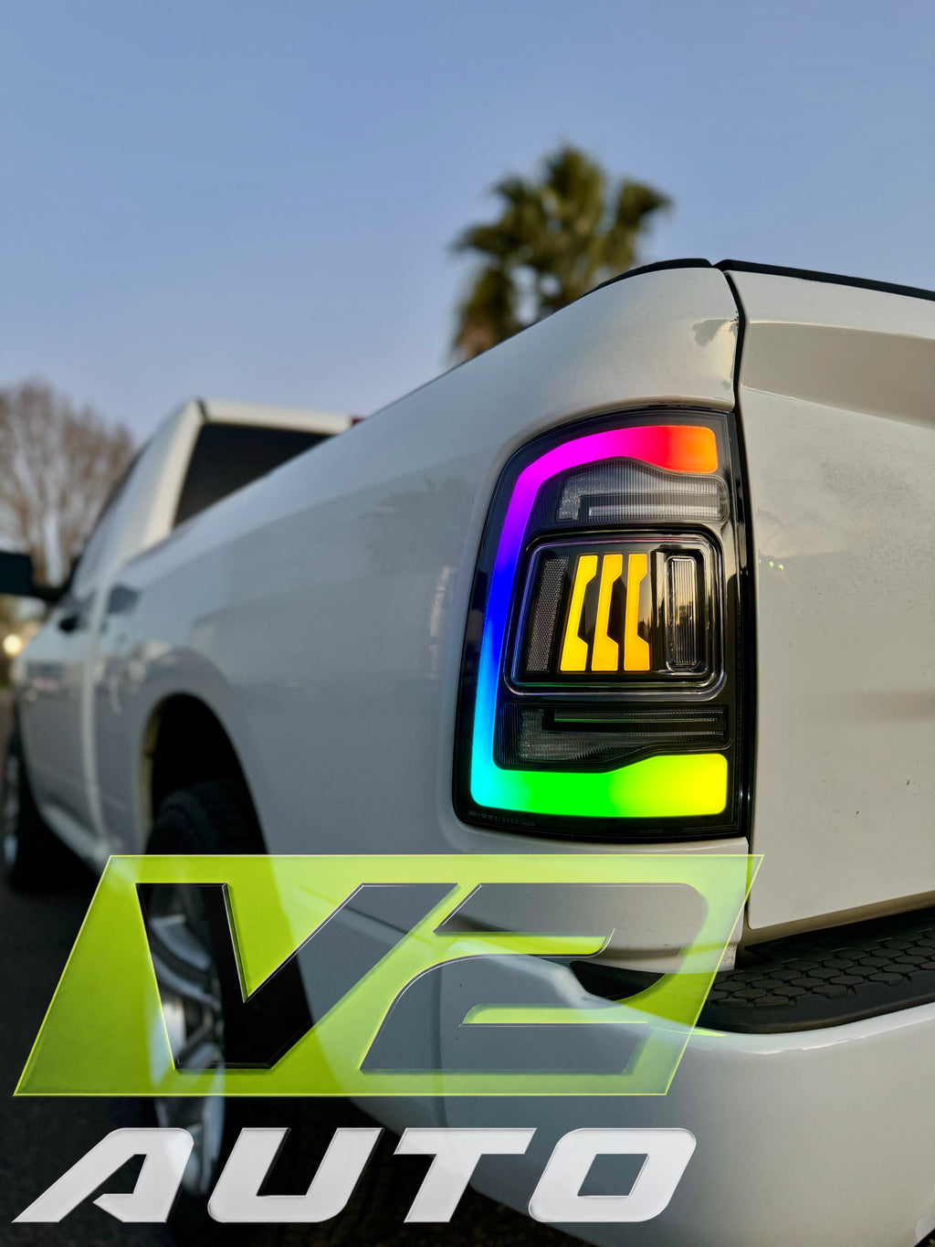 Dodge Ram 2009-2018 "Phantom 3 5th Gen Style RGB Color Changing” Tail Lamps