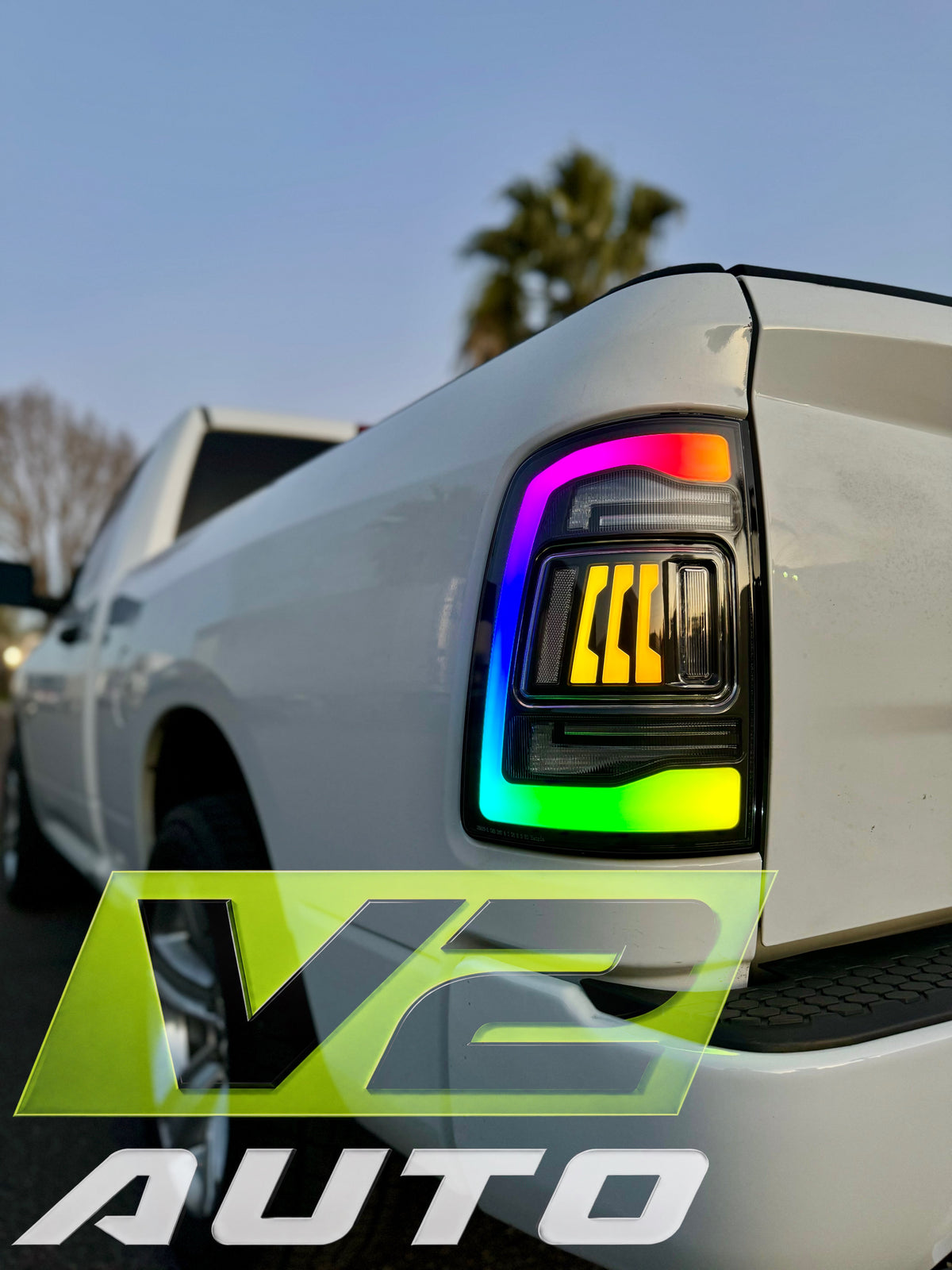 Dodge Ram 2009-2018 "Phantom 3 5th Gen Style RGB Color Changing” Tail Lamps