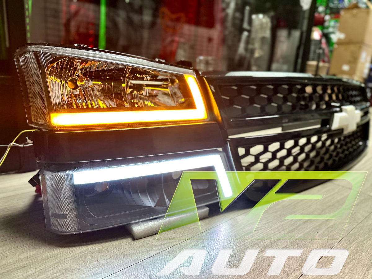 2003 - 2006 Chevy Silverado LED DRL "HD LTZ Switchback Sequential” Bar Headlamps