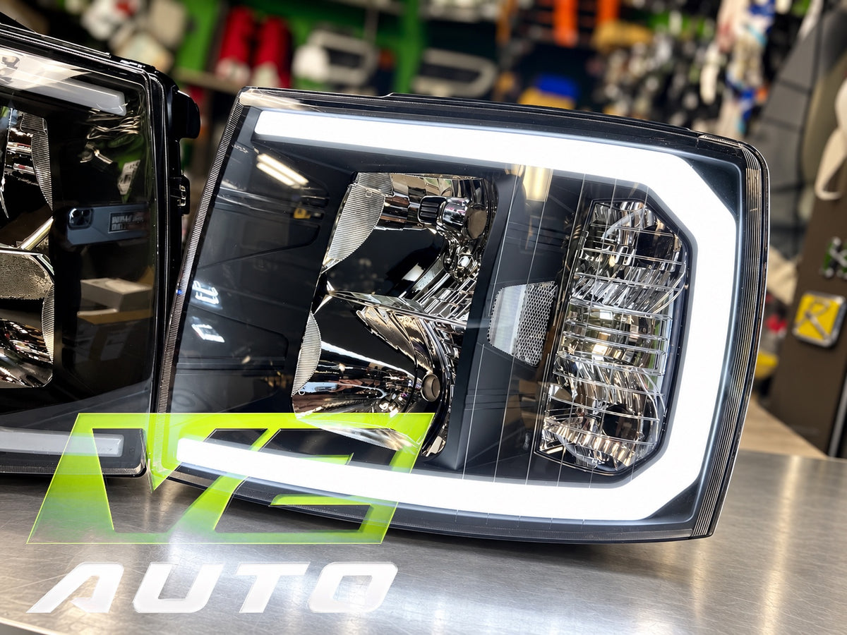 07-13 Chevy Silverado LED DRL "BIG C” Bar Reflector Headlamps