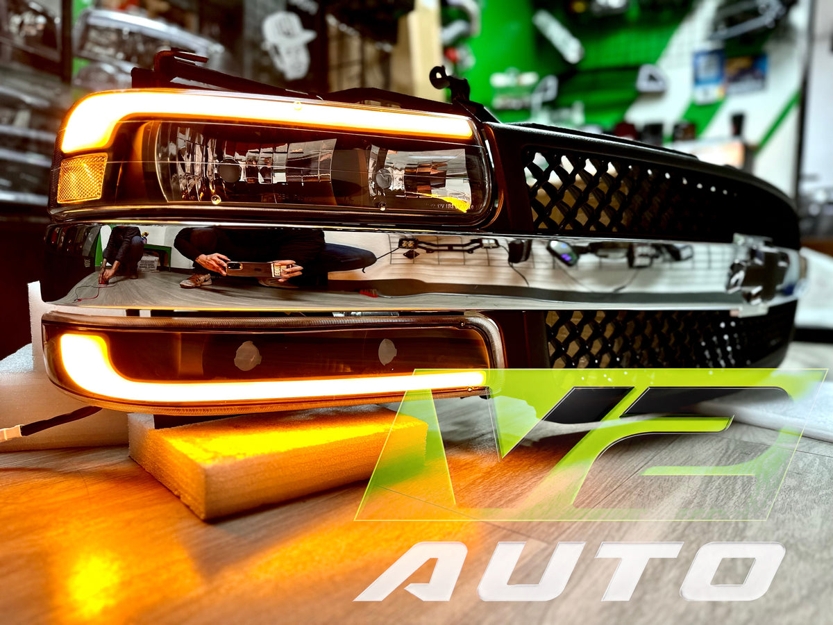 1999-2002 Chevy Silverado / 2000-2006 Tahoe “Big C Bar Gen 2 SWITCHBACK SEQUENTIAL” LED DRL Headlamps