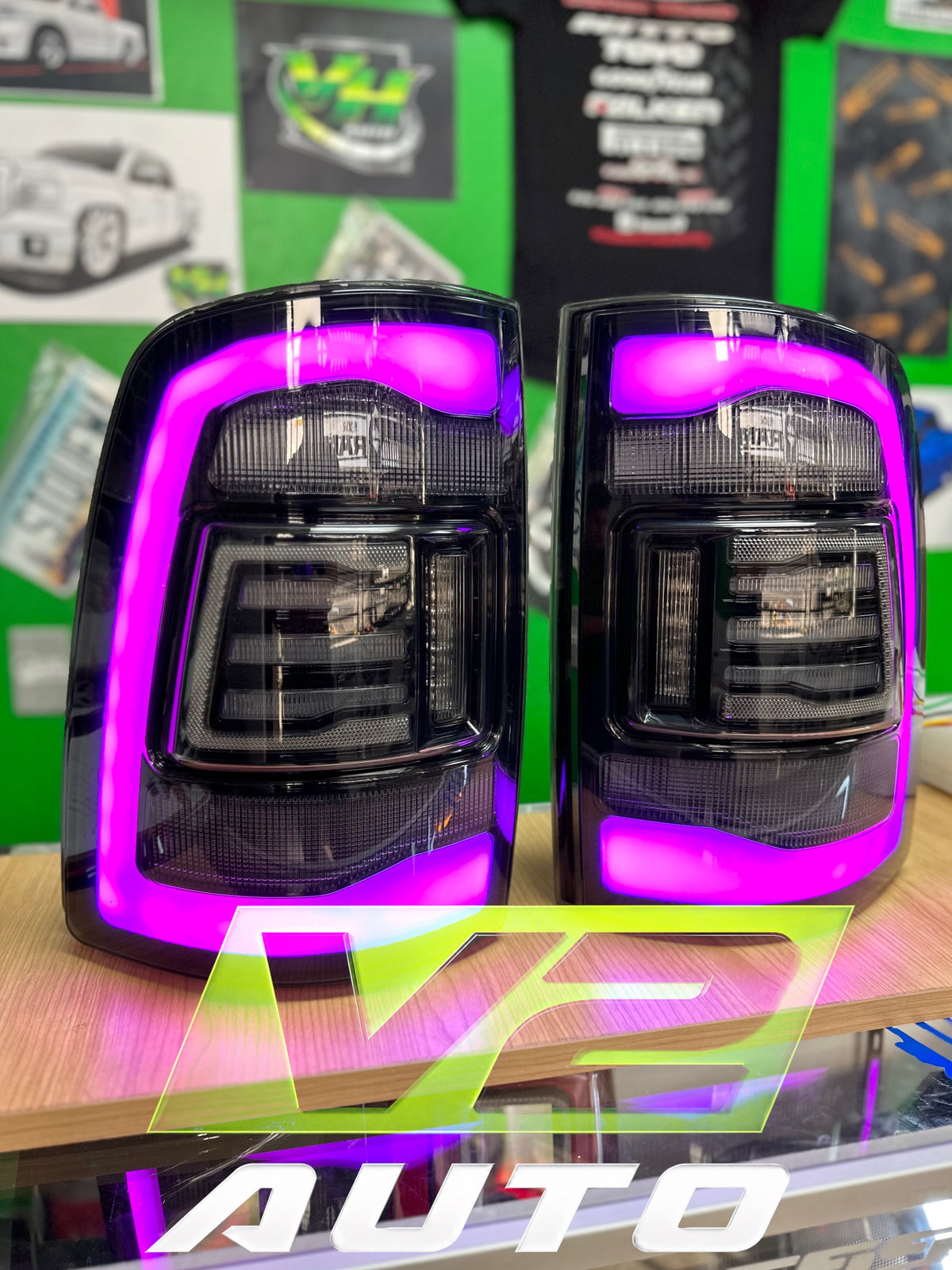 Dodge Ram 2009-2018 "Phantom 2 5th Gen Style RGB Color Changing” Tail Lamps