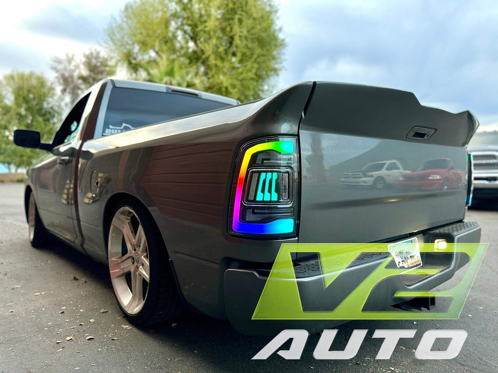 Dodge Ram 2009-2018 "Phantom 3 5th Gen Style RGB Color Changing” Tail Lamps