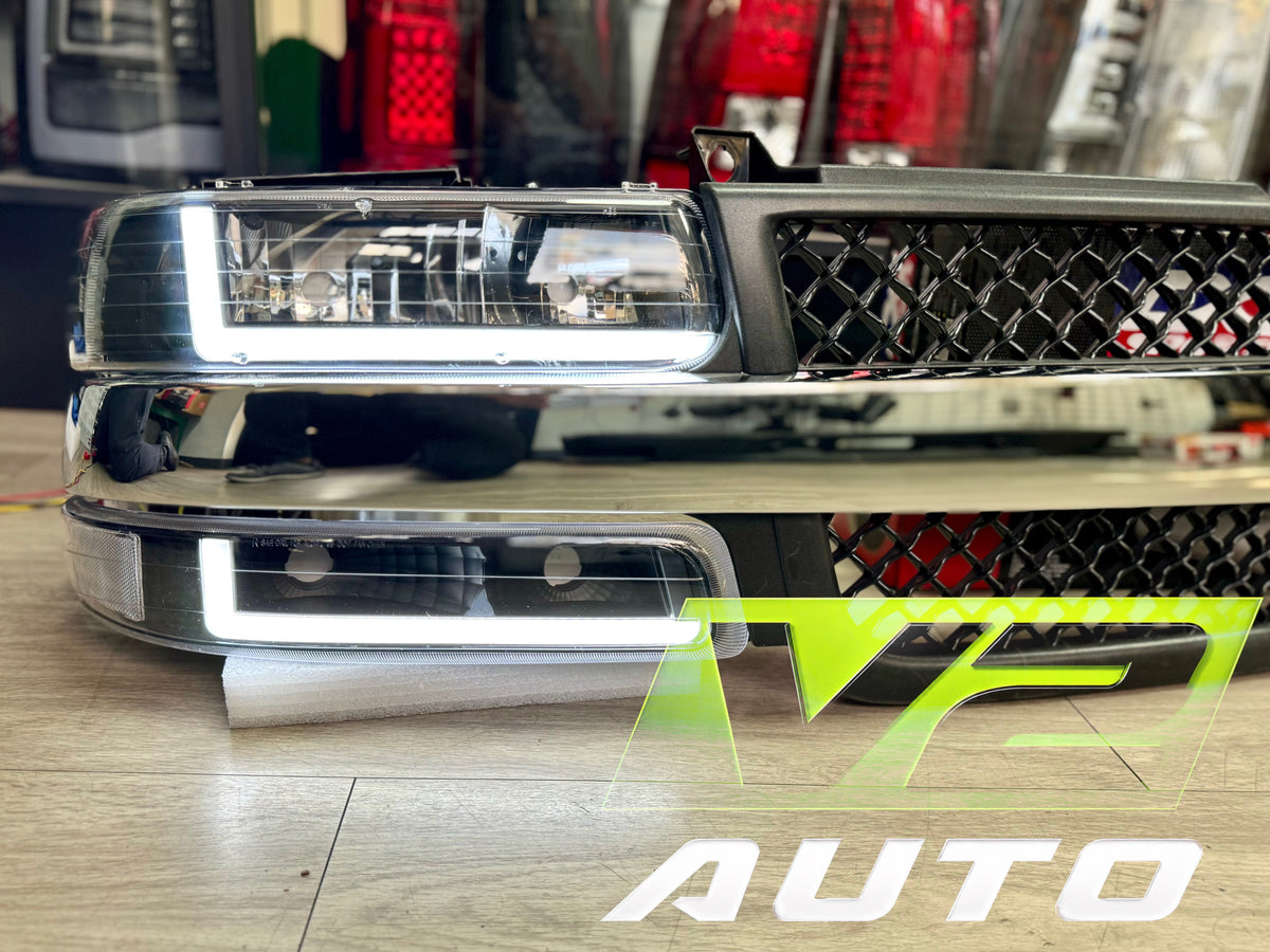 1999-2002 Chevy Silverado / 2000-2006 Tahoe “Double L SWITCHBACK SEQUENTIAL” LED DRL Headlamps