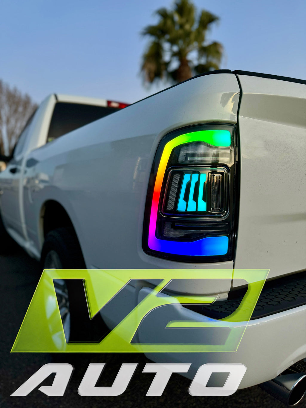 Dodge Ram 2009-2018 "Phantom 3 5th Gen Style RGB Color Changing” Tail Lamps