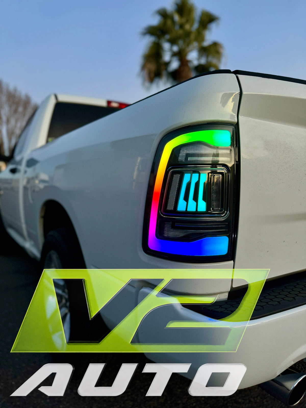Dodge Ram 2009-2018 "Phantom 3 5th Gen Style RGB Color Changing” Tail Lamps