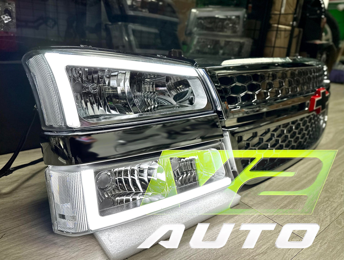 2003-2006 Chevy Silverado “Big C SWITCHBACK SEQUENTIAL” LED DRL Headlamps