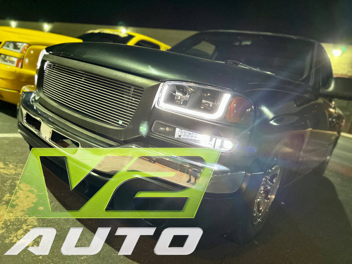 99-06 GMC Sierra Yukon "Switchback Sequential U Bar" Headlights