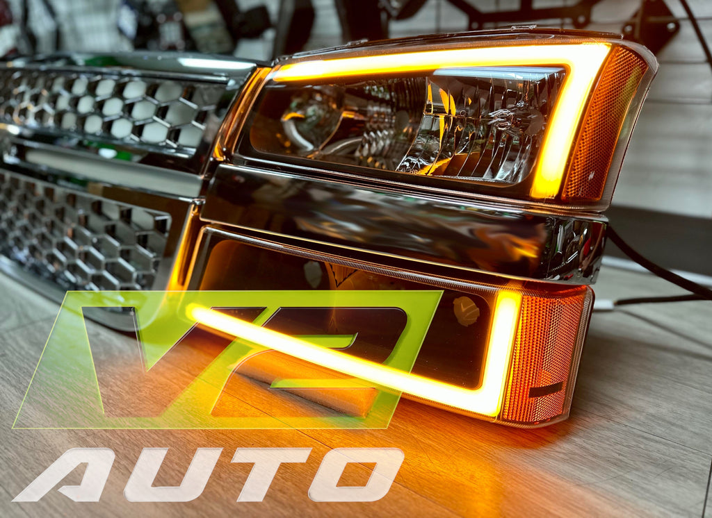 2003-2006 Chevy Silverado “Big C SWITCHBACK SEQUENTIAL” LED DRL Headlamps