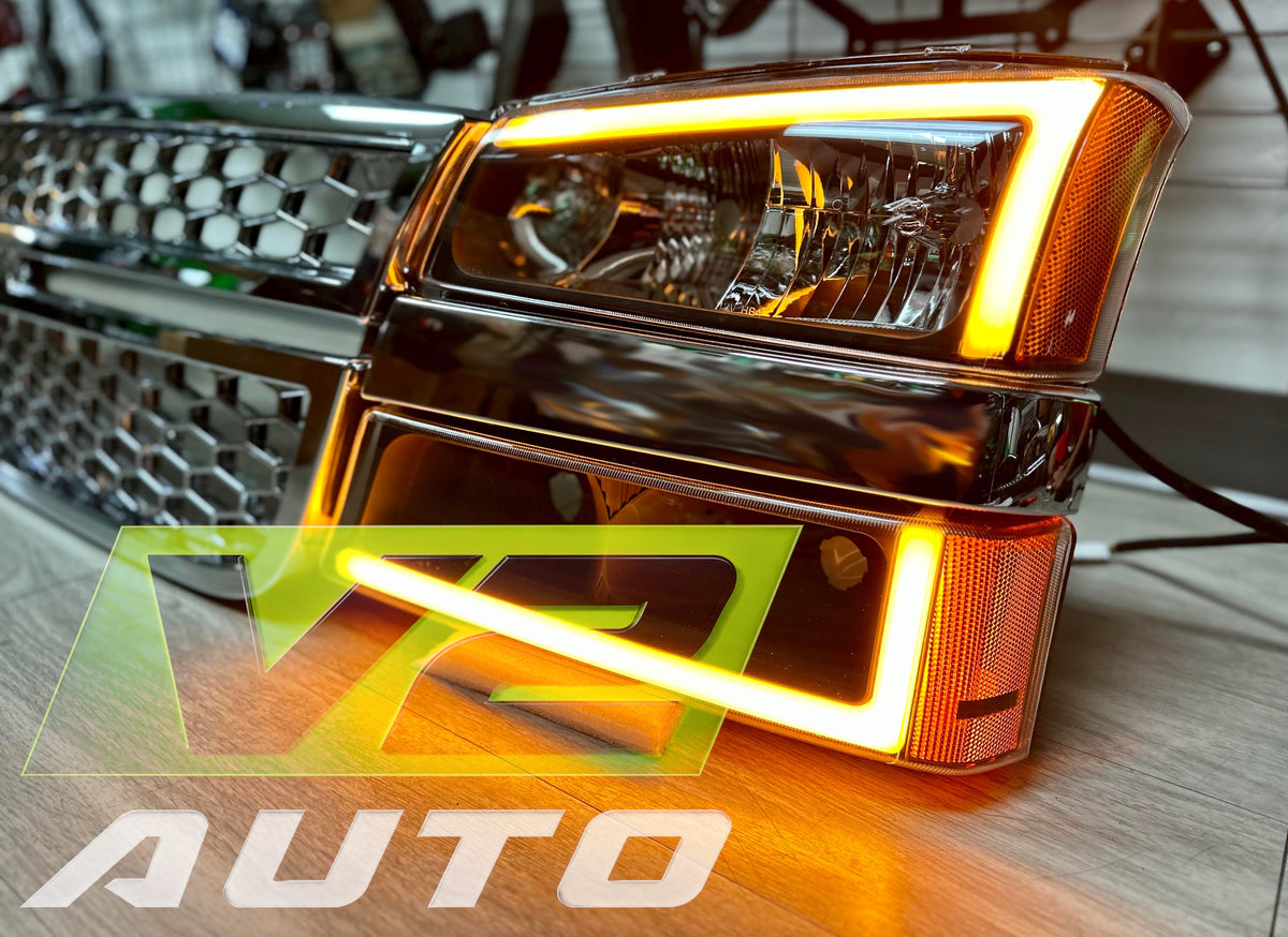 2003-2006 Chevy Silverado “Big C SWITCHBACK SEQUENTIAL” LED DRL Headlamps