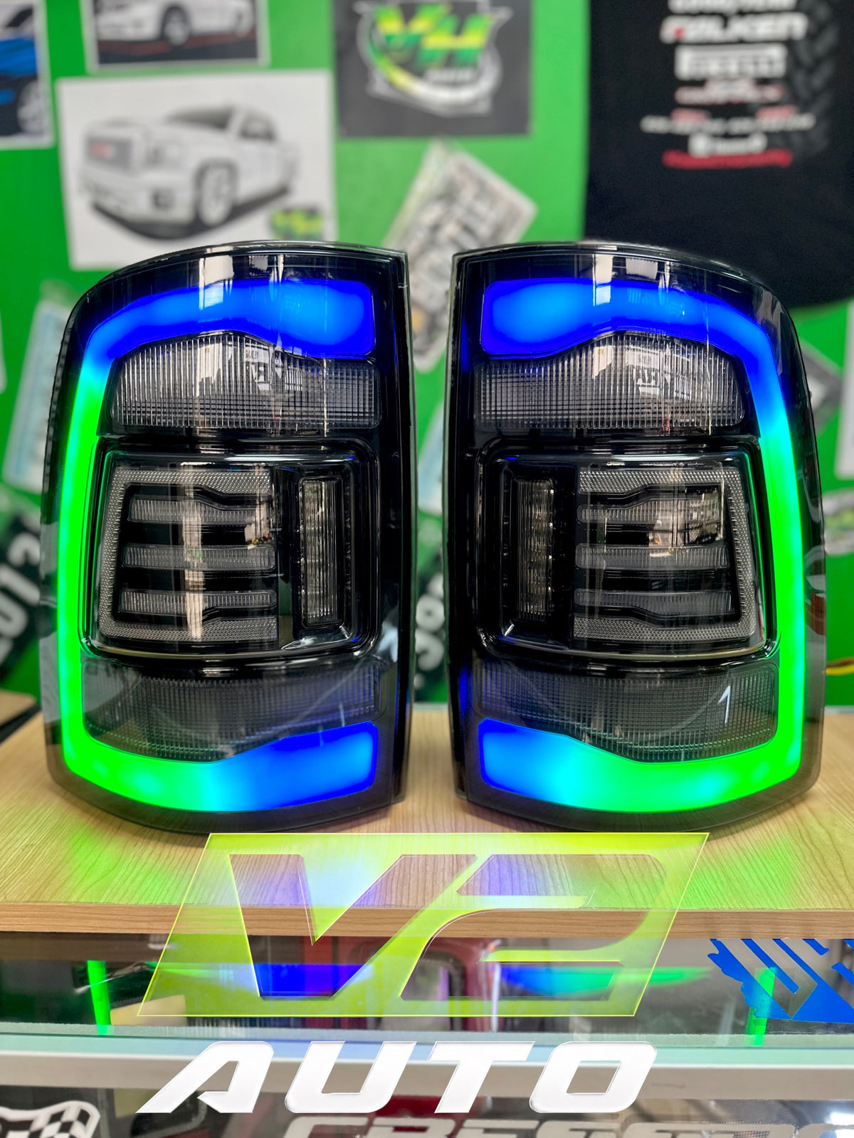 Dodge Ram 2009-2018 "Phantom 2 5th Gen Style RGB Color Changing” Tail Lamps