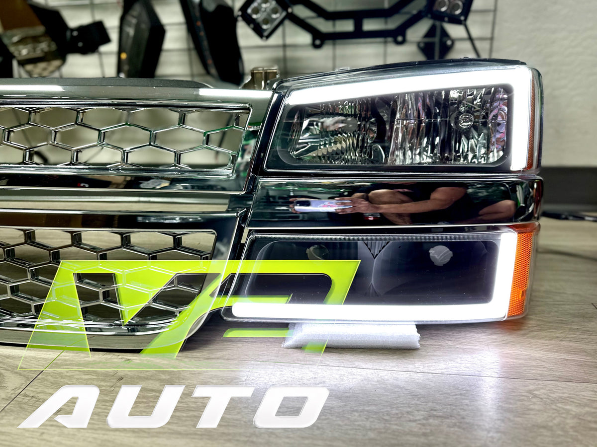 2003-2006 Chevy Silverado “Big C SWITCHBACK SEQUENTIAL” LED DRL Headlamps