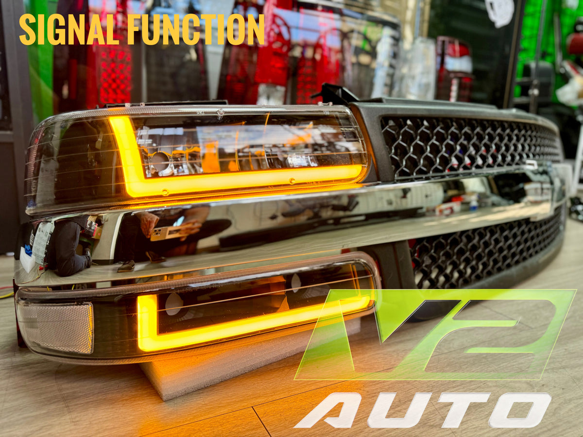 1999-2002 Chevy Silverado / 2000-2006 Tahoe “Double L SWITCHBACK SEQUENTIAL” LED DRL Headlamps