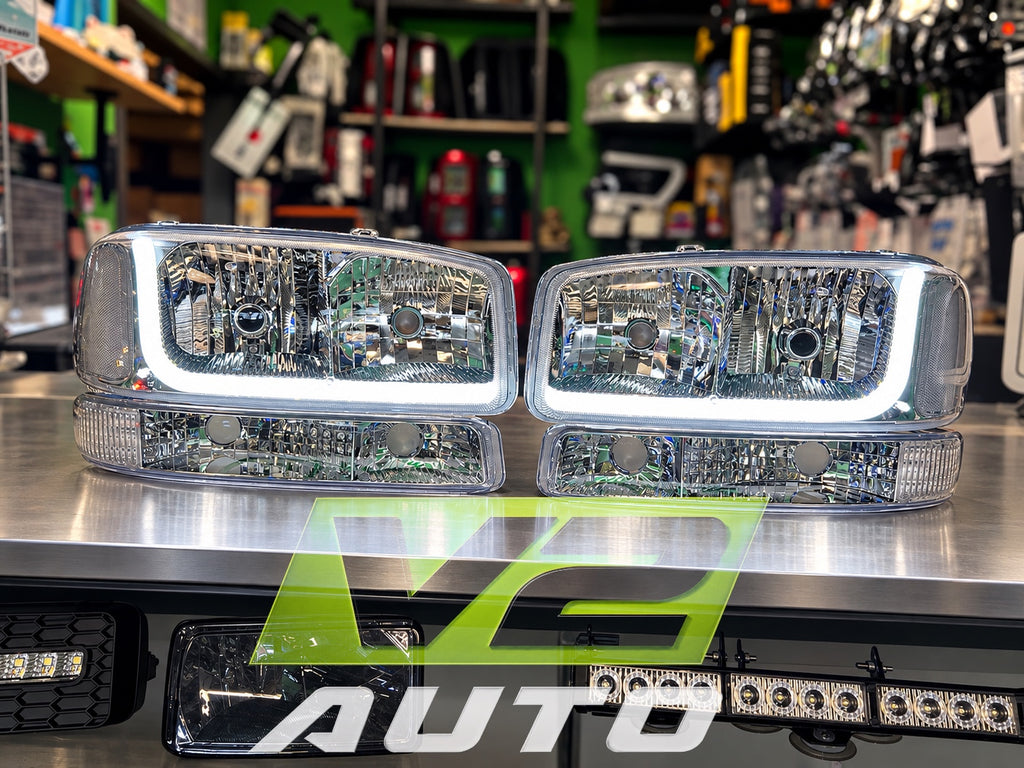 99-06 GMC Sierra Yukon "L Bar" Headlights