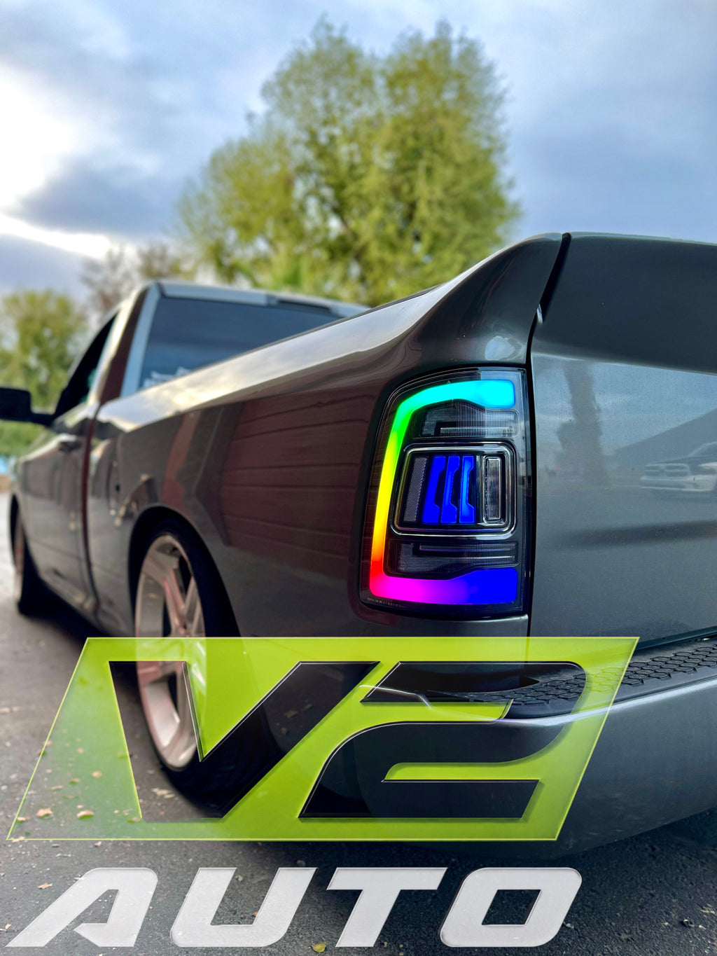 Dodge Ram 2009-2018 "Phantom 3 5th Gen Style RGB Color Changing” Tail Lamps