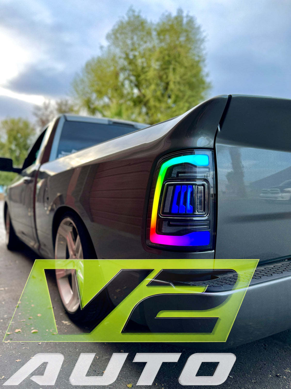 Dodge Ram 2009-2018 "Phantom 3 5th Gen Style RGB Color Changing” Tail Lamps
