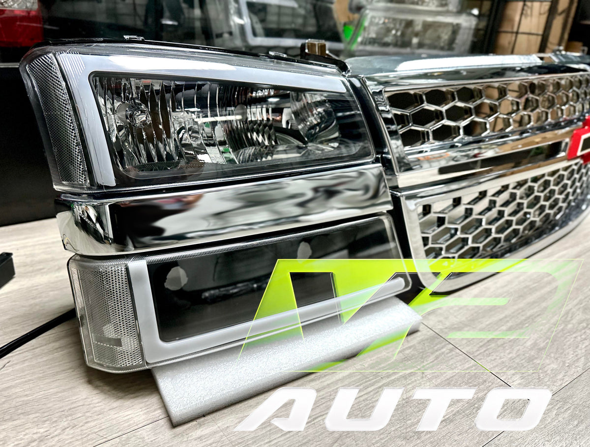 2003-2006 Chevy Silverado “Big C SWITCHBACK SEQUENTIAL” LED DRL Headlamps