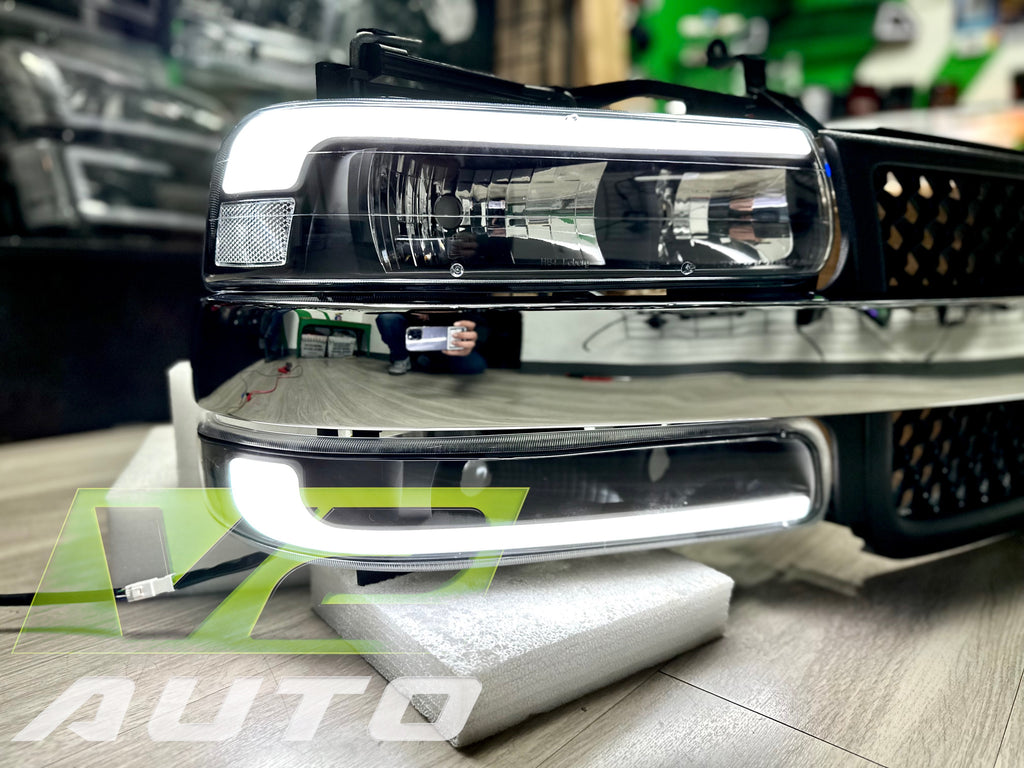 1999-2002 Chevy Silverado / 2000-2006 Tahoe “Big C Bar Gen 2 SWITCHBACK SEQUENTIAL” LED DRL Headlamps