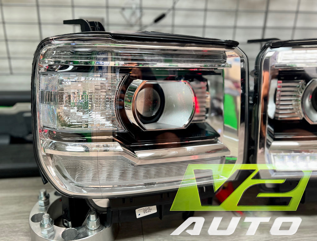 14-15 GMC Sierra OE Style LED DRL Projector Headlights
